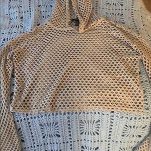 Grey Cropped Jacket with holes